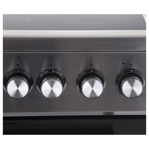 Стеклокерамическая кухонная плита Beko FSS 57100 GX серебристая