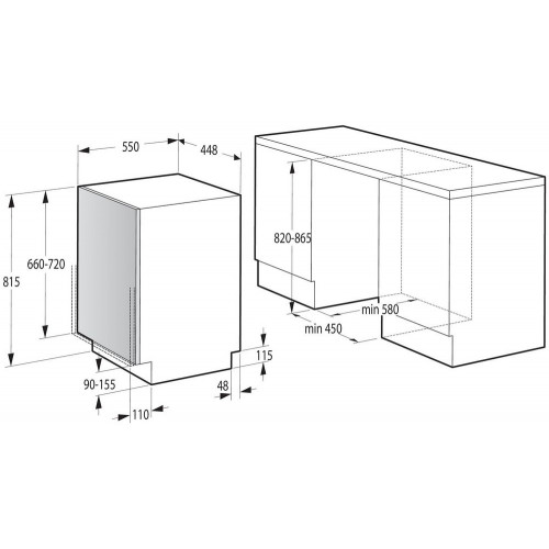 Посудомоечная машина встраиваемая Gorenje GV520E10