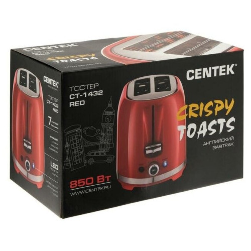 Тостер CENTEK CT-1432 красный