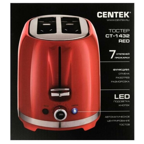 Тостер CENTEK CT-1432 красный