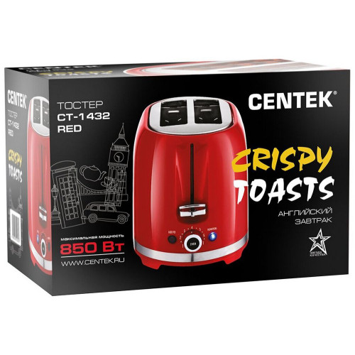 Тостер CENTEK CT-1432 красный