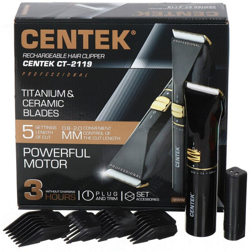 Машинка для стрижки CENTEK CT-2119 черный