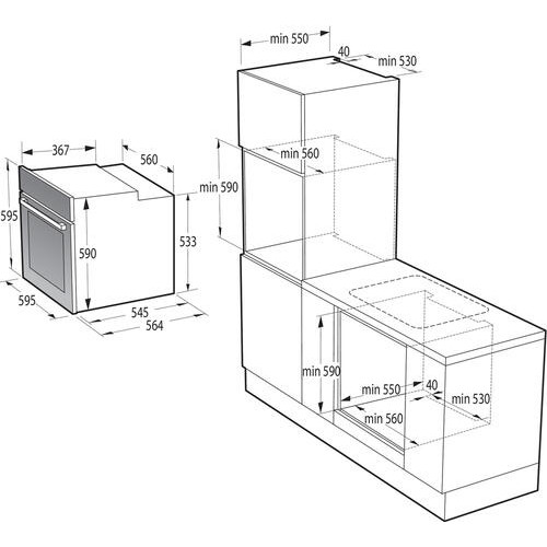 Электрический духовой шкаф Gorenje BO6735E05B черный